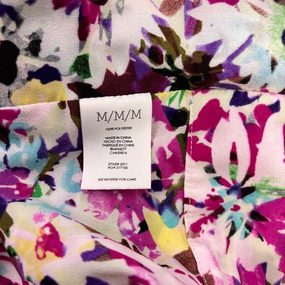 CAbi Colorful Floral Sleeveless Blouse with Peekaboo Back Size Medium JJ0691 - Picture 8 of 9